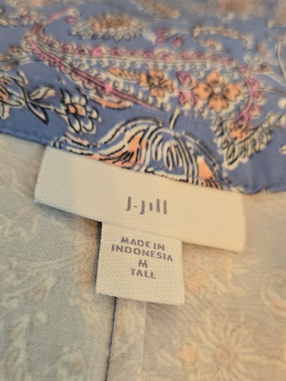 J. Jill Blue Paisley Sleeveless Print Tall Maxi Dress - Picture 6 of 7